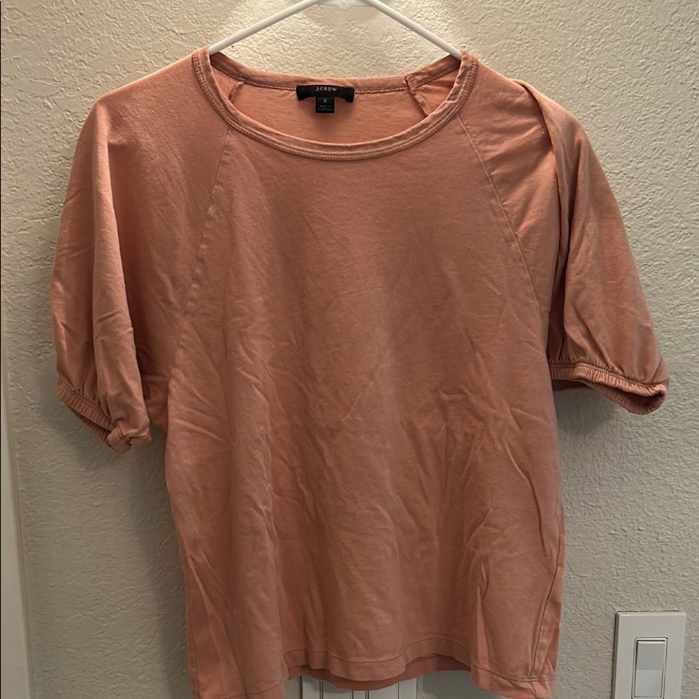 J. Crew Coral bubble Short Sleeve Top